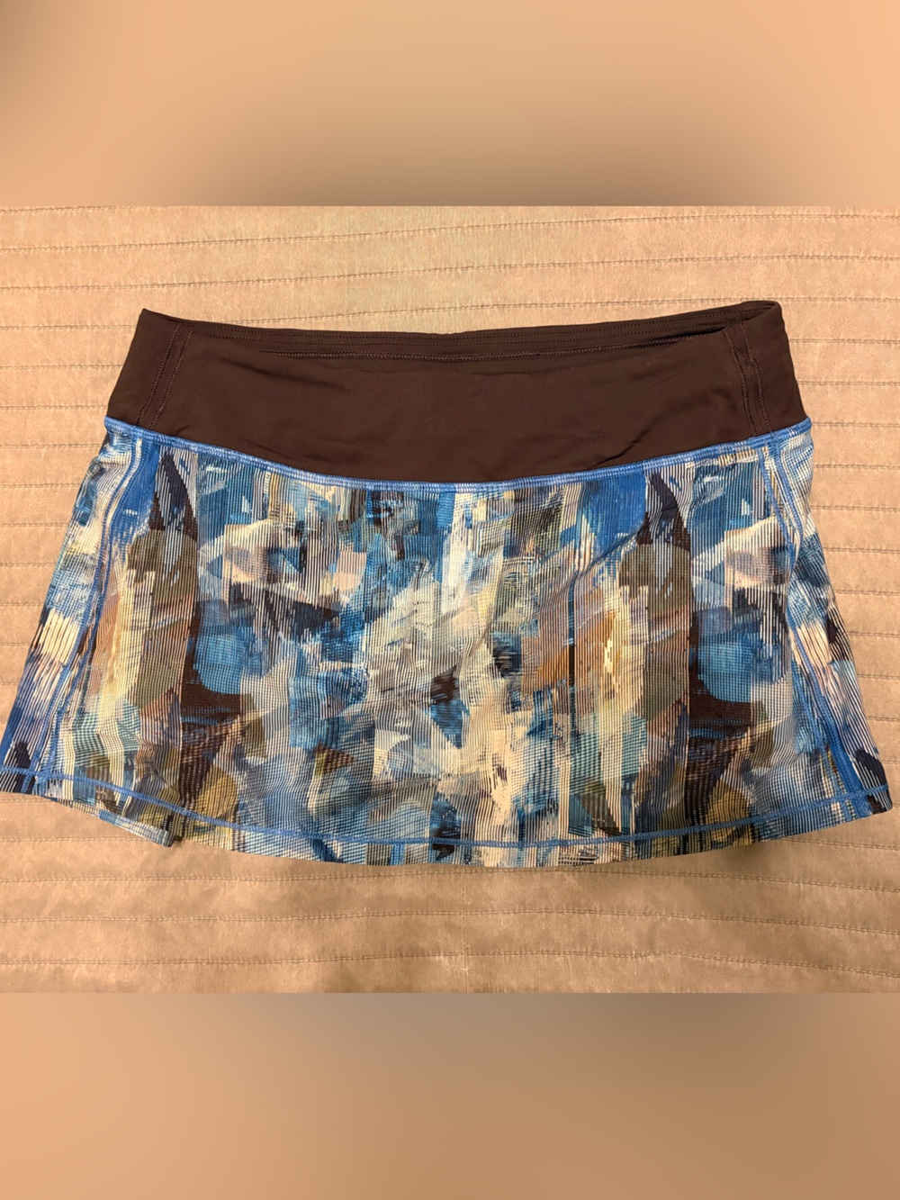 Lululemon Play Off the Pleats Blue/Brown Athletic Skirt